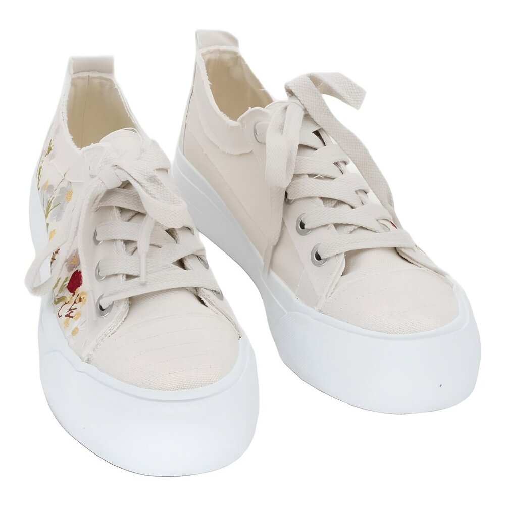 Blowfish Malibu Sadie-Sun Embroidered Canvas Women's Lace-Up Sneakers US 10M